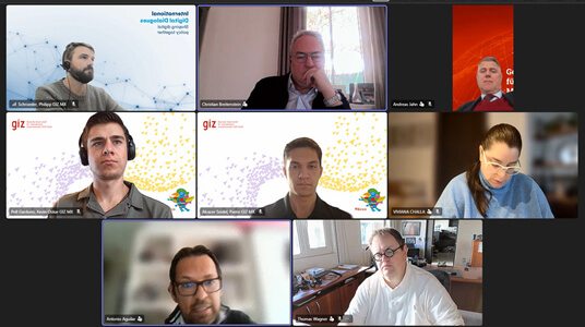 A screenshot of a virtual meeting showing 8 participants